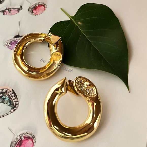 Alexis Bittar Crystal C Hoop Earrings - Picture 7 of 9